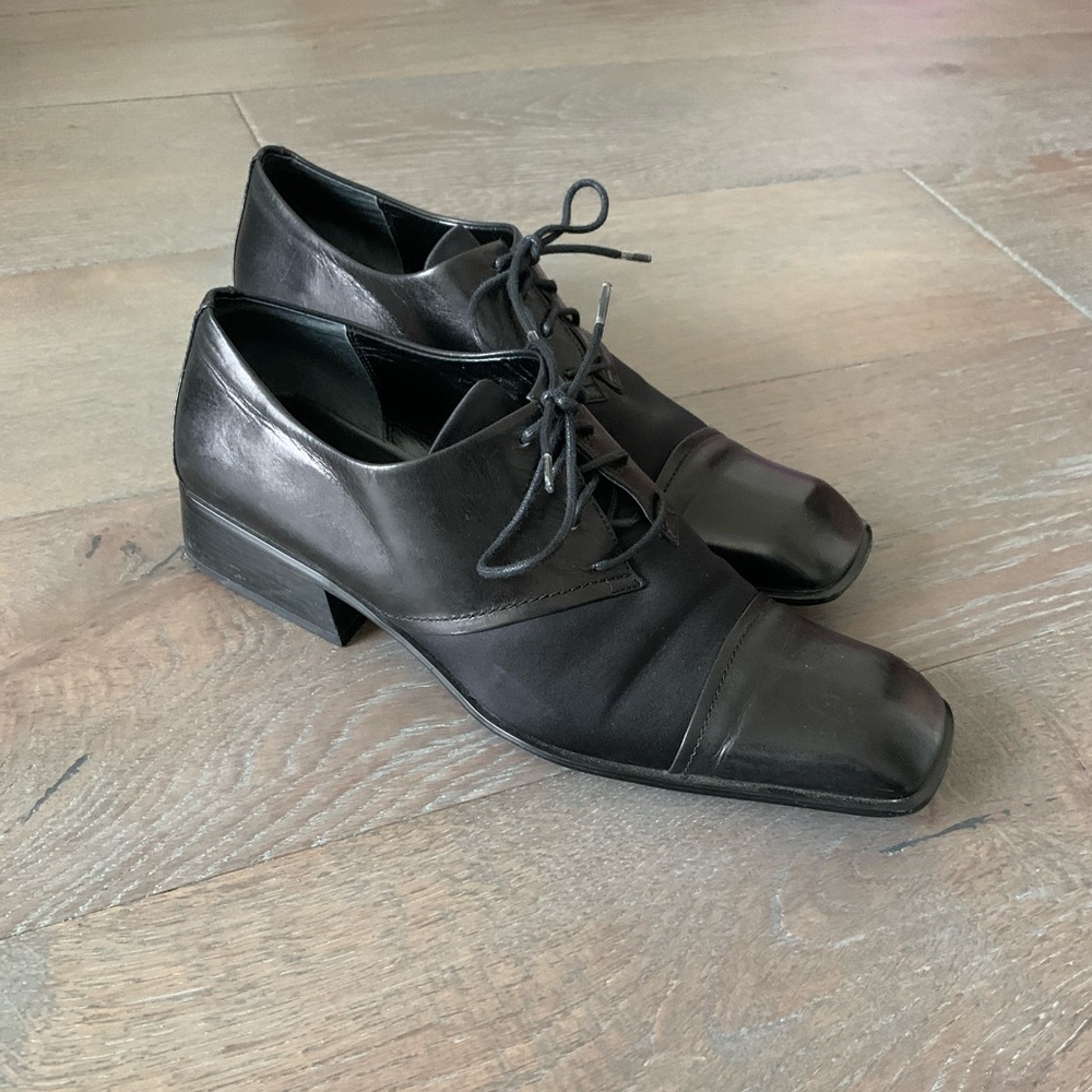 Linea Paolo Women’s satin and leather oxfords